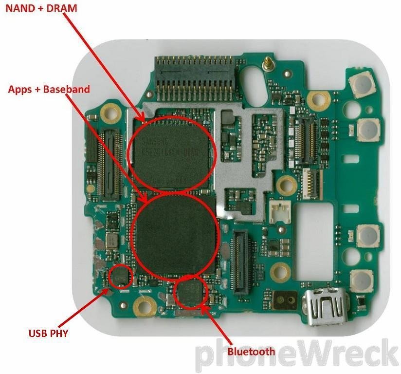 The bottom of the Sidekick LX's PCB